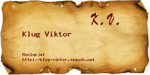 Klug Viktor névjegykártya